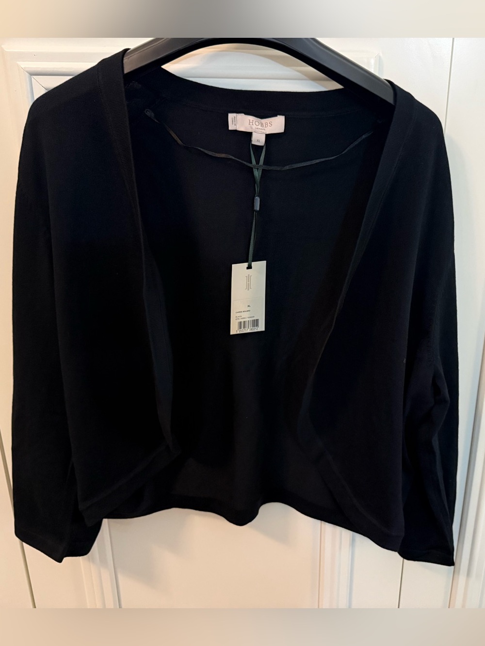 NWT Hobbs London Carrie Bolero Shrug Black Knit Cropped Cardigan XL